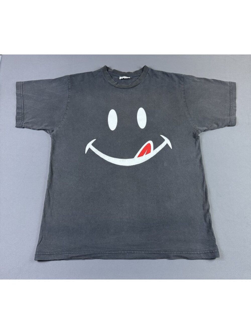 Rare Vintage 90s Joe Boxer Smiley Sun Fade Black Shirt Fits Large Art Funny Hype